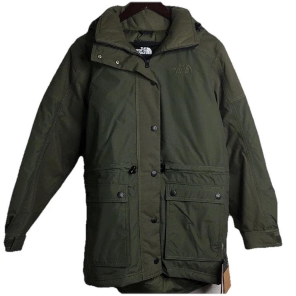 NWT The North Face Women’s Reign On Down Parka Jacket L New Taupe Green